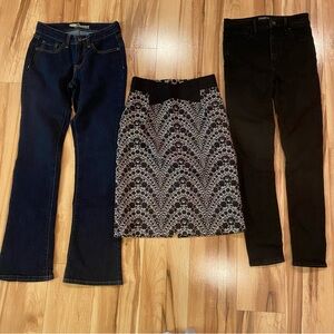 Women's jeans/Skirt Bundle—size 00/0